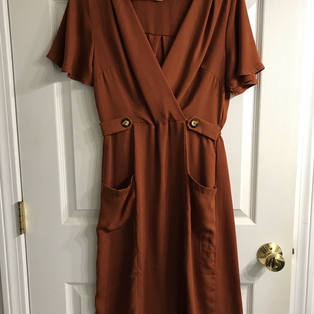 Rust Monteau Midi Dress